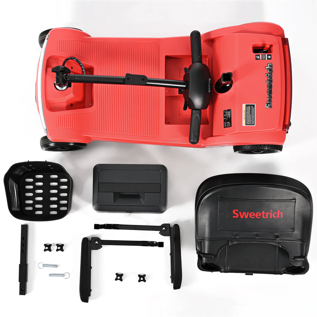 SWEETRICH S2 Scooter Eléctrico Plegable y Ajustable de Cuatro Ruedas y 250W con Freno Electromagnético para Personas Mayores y con Discapacidad