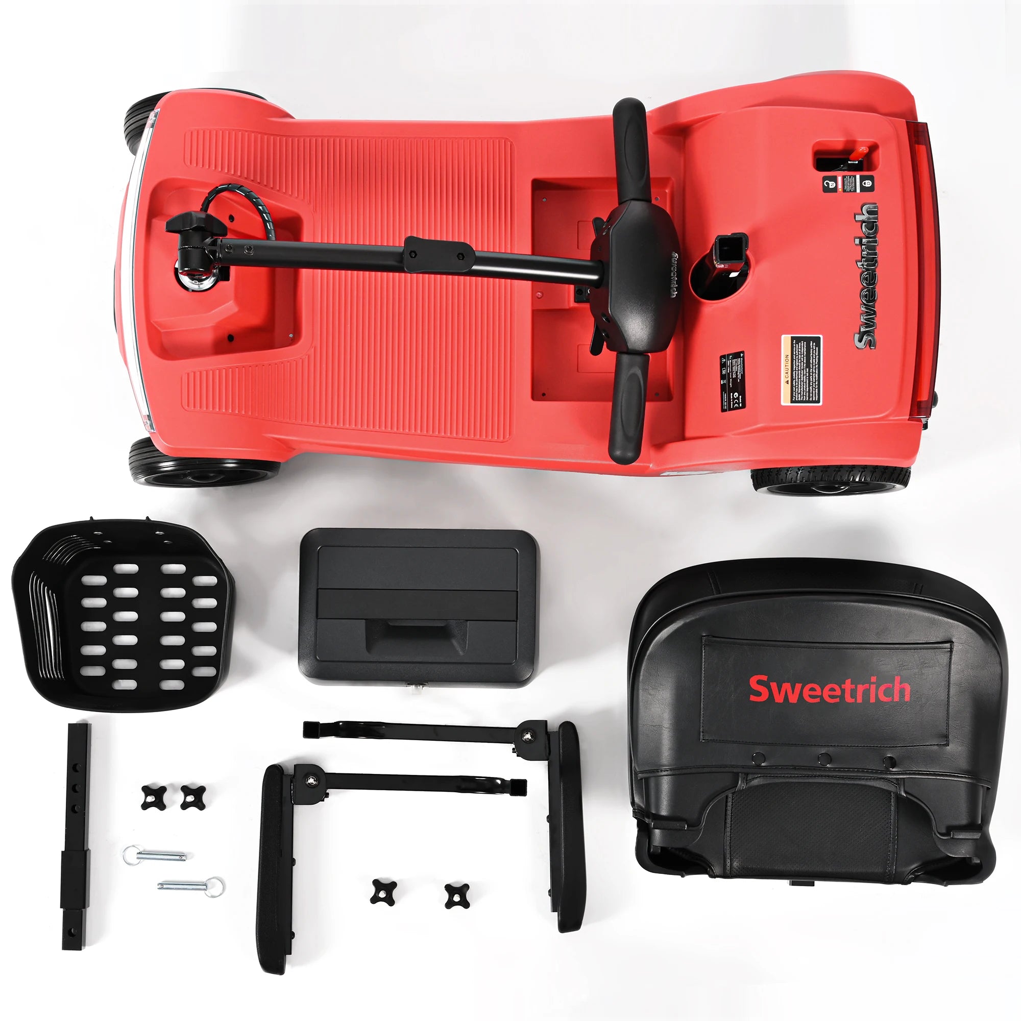 SWEETRICH S2 Scooter Eléctrico Plegable y Ajustable de Cuatro Ruedas y 250W con Freno Electromagnético para Personas Mayores y con Discapacidad