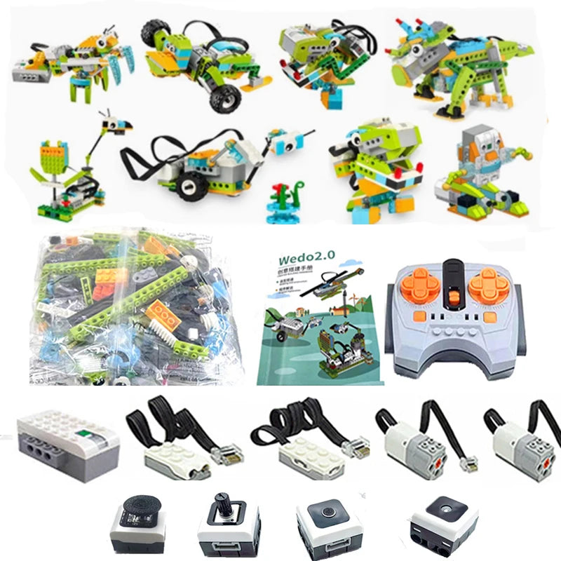 280 Uds piezas WeDo 2,0 RC juego de núcleos de robótica con seis sensores compatibles lego 45300 estudiante DIY juguete educativo de ladrillo