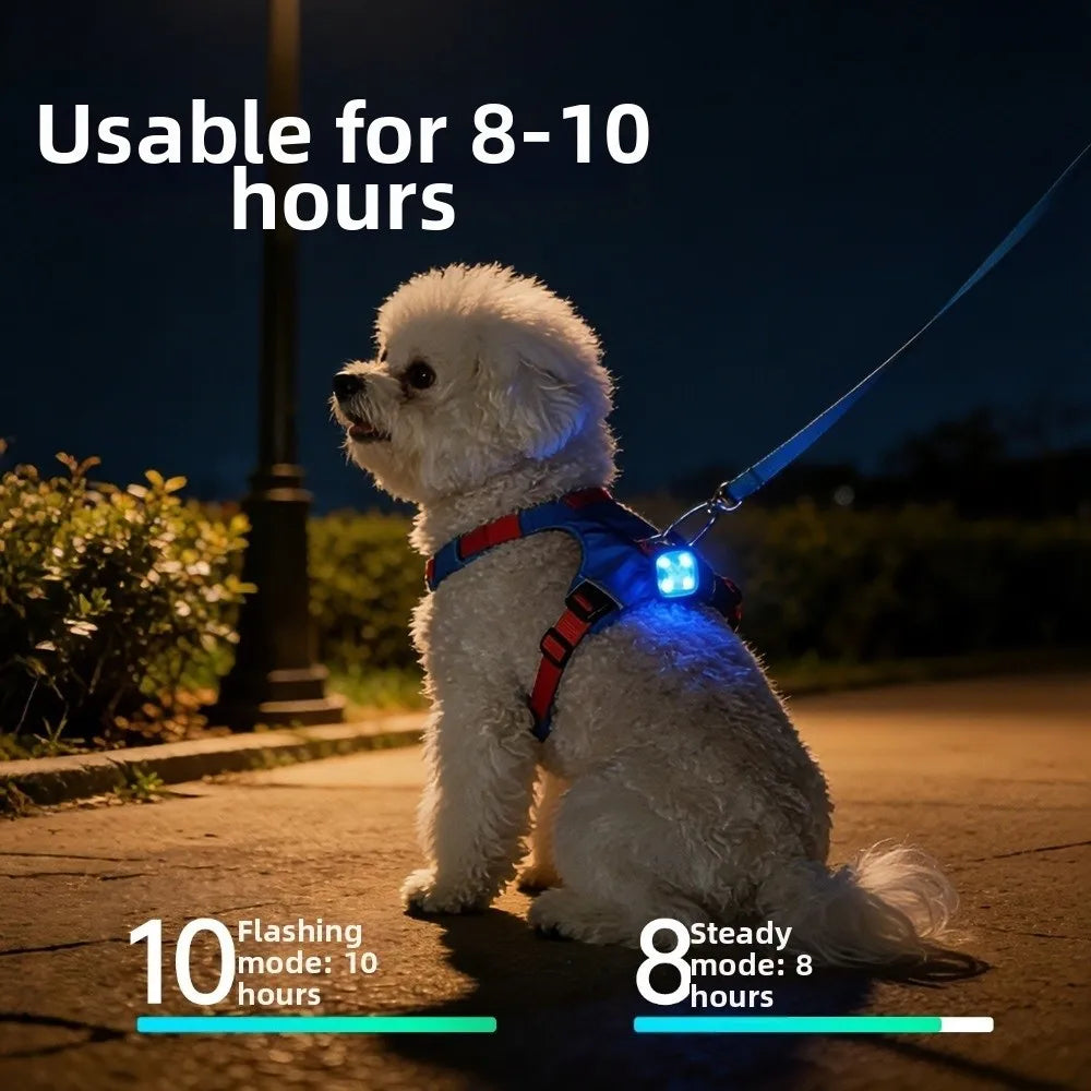 Colgante Luminoso Recargable USB para Mascotas, Linterna LED de 3 Modos, Collar para Mascotas, Luz LED de Seguridad para Perros, Colgante Luminoso para Actividades al Aire Libre