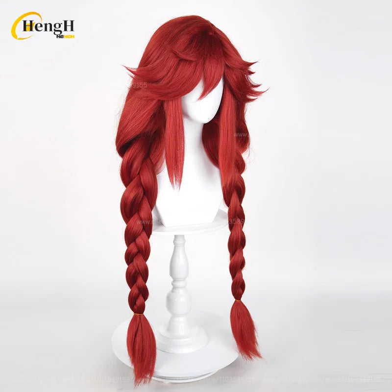 En stock Anime Zanka Guita Enji ‌   Pelucas de Cosplay Rudo Amo Li Glaze, pelo sintético resistente al calor, pelucas para fiesta de Halloween + gorro de peluca