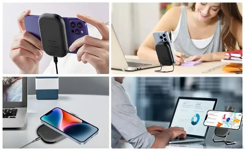 Cargador Inalámbrico Magnético, Soporte de Escritorio Ajustable y Desmontable, Estación de Carga Rápida Compatible con iPhone 17, 16, 15, 14, 13 Series