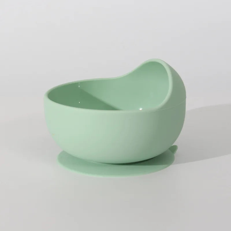 Plato de Silicona de Grado Alimenticio con Succión para Bebés, Plato Antideslizante para Alimentación, Vajilla Apta para Microondas para Bebés