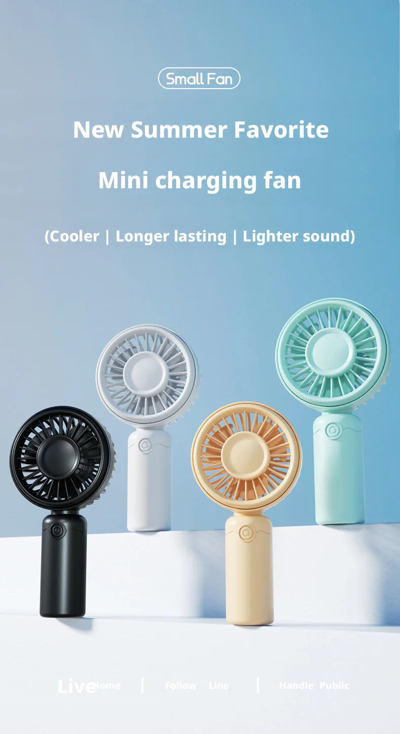 Nuevo Mini Ventilador Portátil USB Recargable Silencioso para Mesa, Maquillaje, Pestañas, Niños, Oficina, Viajes, Enfriador de Aire