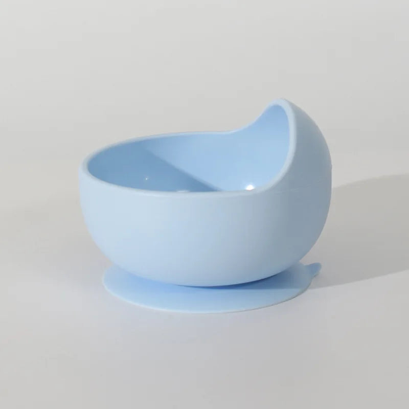 Plato de Silicona de Grado Alimenticio con Succión para Bebés, Plato Antideslizante para Alimentación, Vajilla Apta para Microondas para Bebés