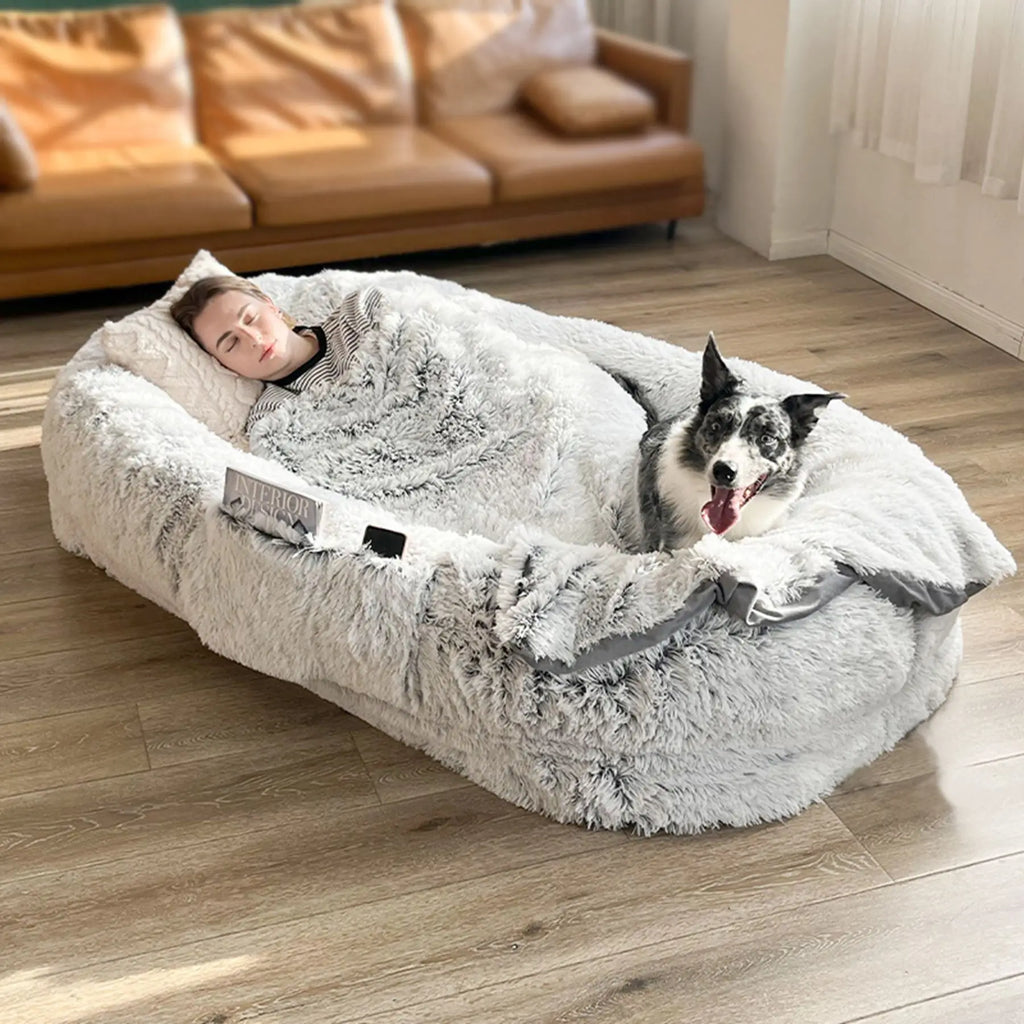 Cama gigante para perros para humanos, cama de esponja de felpa para humanos y perros, colchón informal tanto para humanos como perros.
