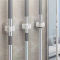 2 unidades de soporte de almacenamiento para fregonas y escobas, de succión para baño, con tubo colgante, clip sin rastro, montado en pared, impermeable