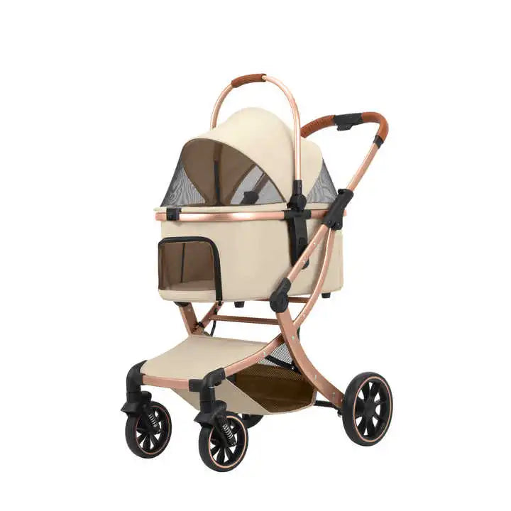 STLF5 en 1 Cochecito plegable para mascotas para perros y gatos pequeños/medianos con portador impermeable desmontable para propietarios de perros y gatos
