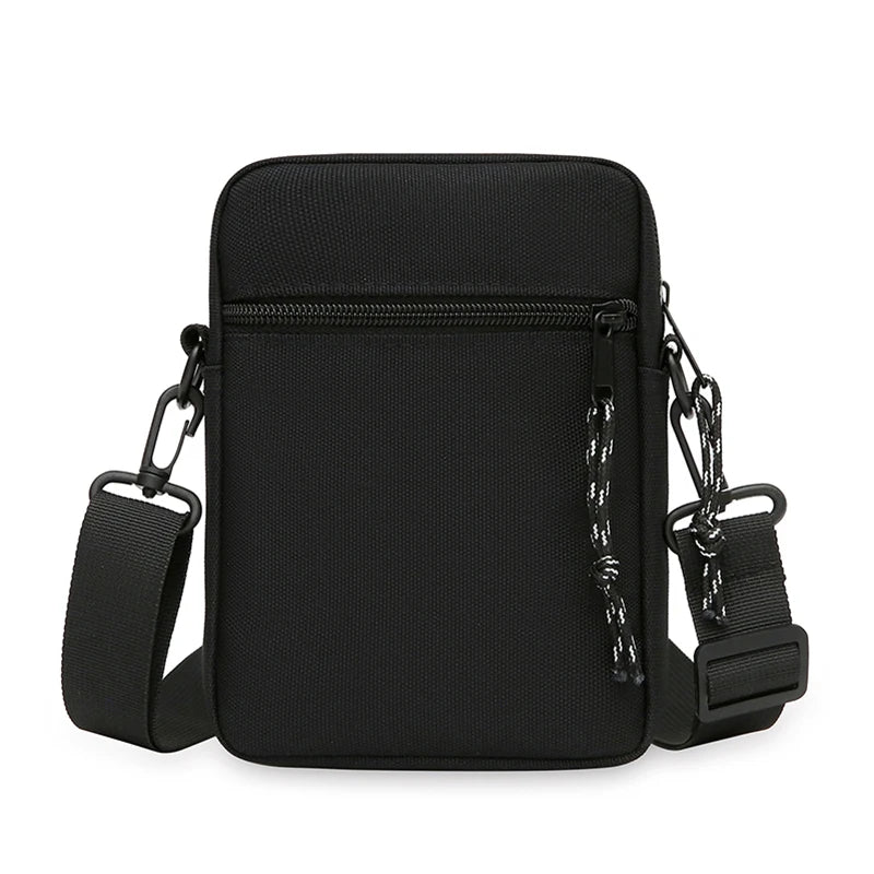 Bandolera pequeña de lona con cremallera para hombre, bolso de hombro cruzado Simple, Mini bolso para teléfono