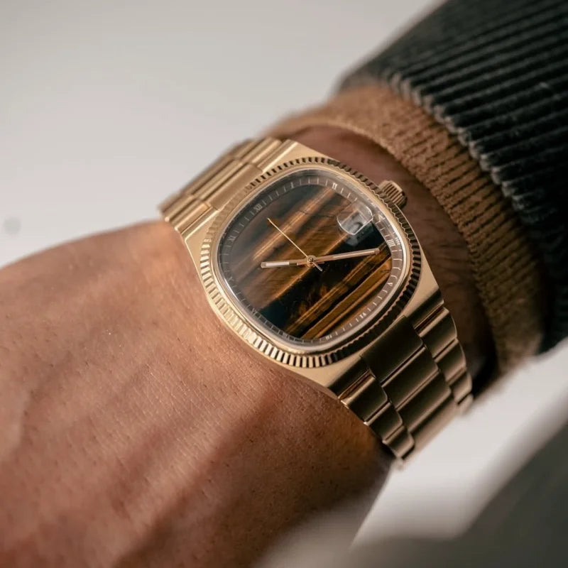 Reloj cuadrado retro para hombre, marca de lujo ligero, regalo genuino, nuevo 2026, correa de acero inoxidable, reloj de cuarzo impermeable