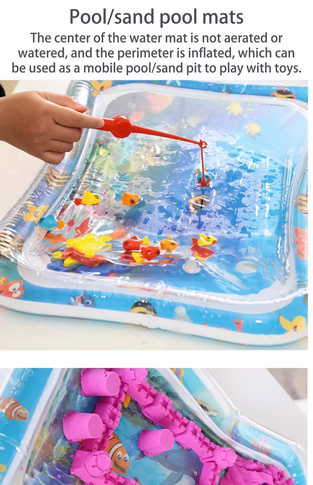 Juguetes para bebés, estera de juego de agua para el tiempo de la barriga, cojín inflable, educación temprana, estera de juego de agua para bebés y niños pequeños