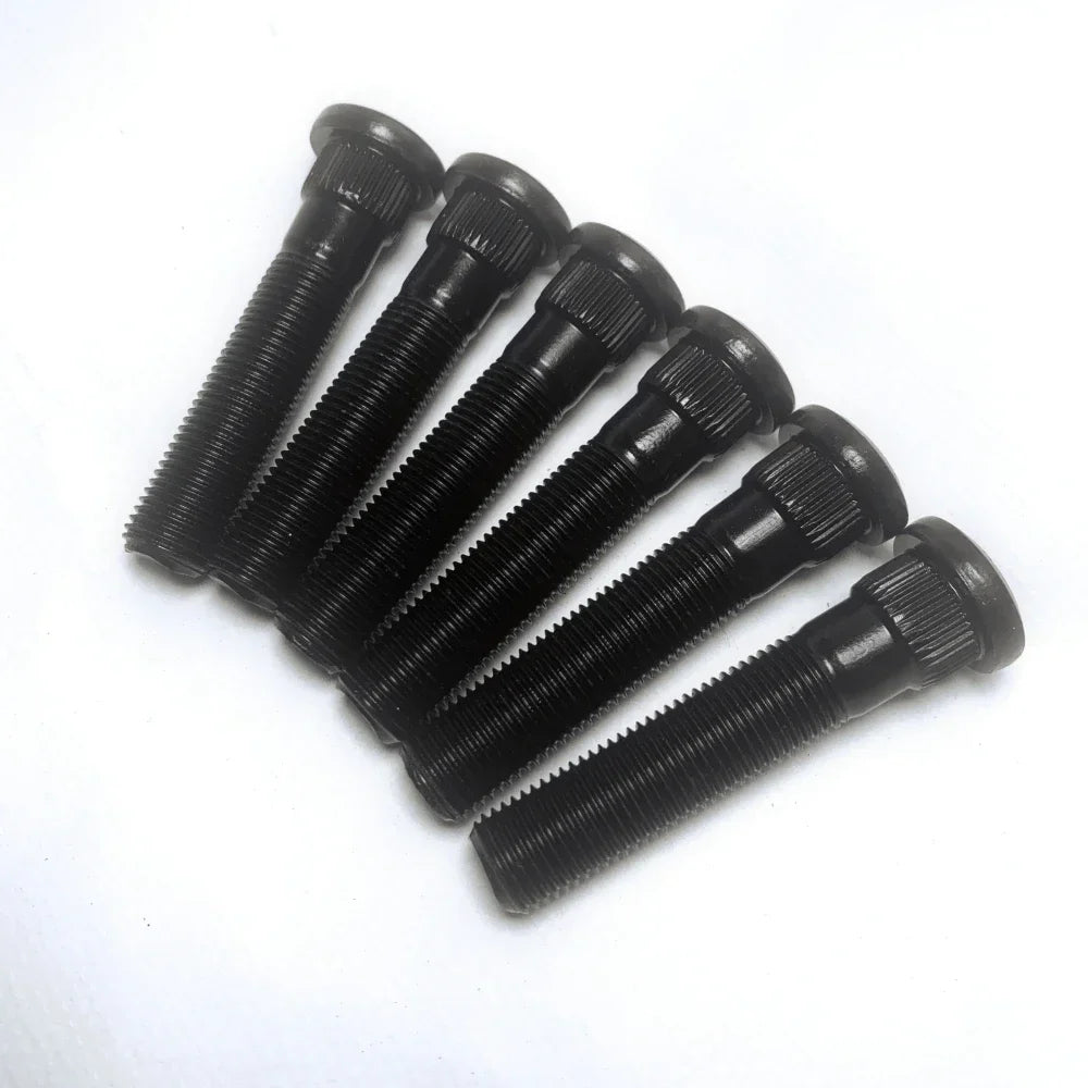 20 tornillos extra largos para cubo de rueda, tornillos estriados para Honda Toyota Subaru M12x1,25/M12x1,5 Knurl OD 12,3mm de longitud 65mm