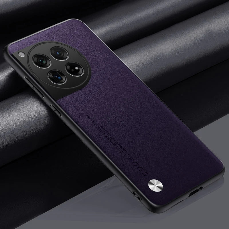 Funda de cuero PU de lujo para OnePlus 12 5G, funda trasera de silicona a prueba de golpes, funda de teléfono de protección completa para OnePlus12 One Plus 12