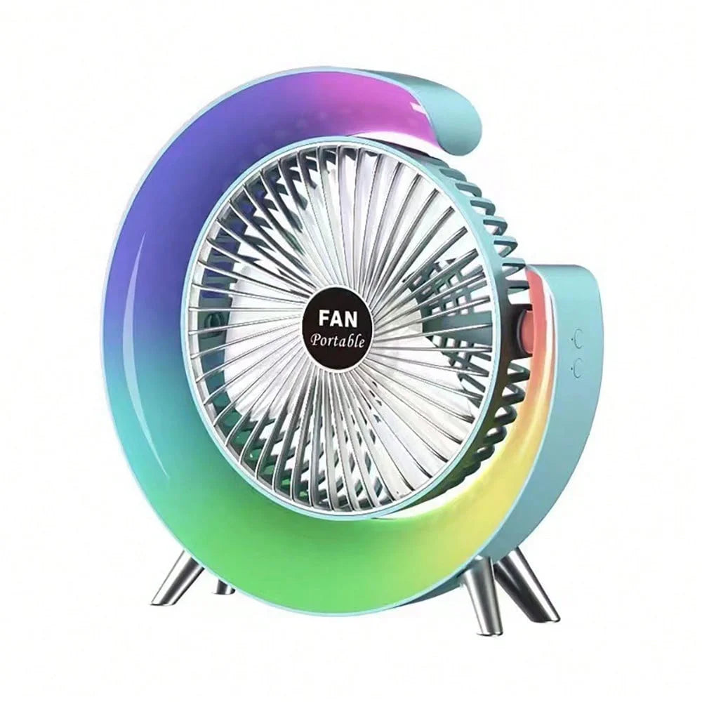Carga USB lámpara de carreras de caballos de colores ventilador vertical mini carga portátil pequeña bobina de ventilador silenciosa lámpara de Ambiente de bajo ruido