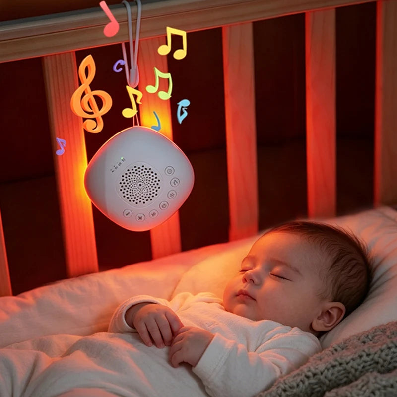 Máquina de Sonido Blanco 2 en 1, Portátil USB, para Dormir Bebés, con 20 Sonidos Relajantes, Luz Nocturna LED y Batería Recargable Integrada