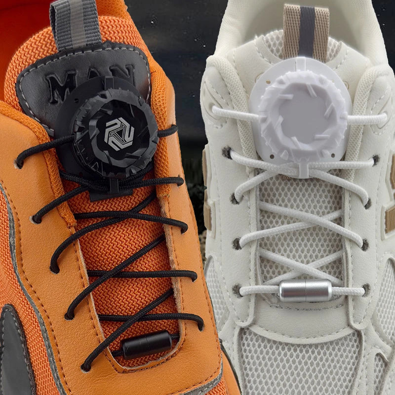 Cordones automáticos para zapatos sin nudos, cordones con hebilla giratoria, cordones gruesos para zapatillas, cordones rápidos para niños y adultos, unisex.