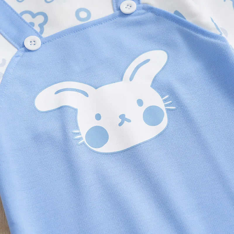 Disfraz de otoño de manga larga para niño pequeño, mono para recién nacido, niño y niña, conejo de 0 a 18 meses, cuello redondo, pelele suave de conejito de dibujos animados, garabatos