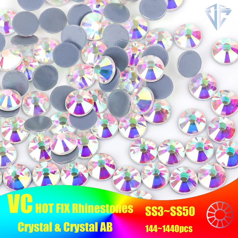 Diamantes de imitación de fijación en caliente para ropa de tela, cristal superbrillante, mejor calidad, DMC