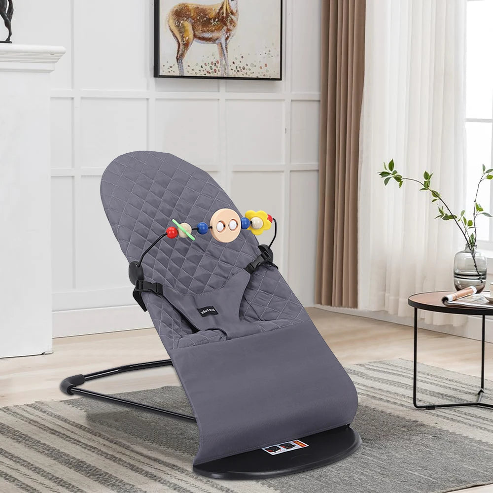 AnGku-silla mecedora para bebé con 3 ajustes de altura, silla portátil para recién nacido, columpio plegable, juguetes para bebé de 0 a 12 meses