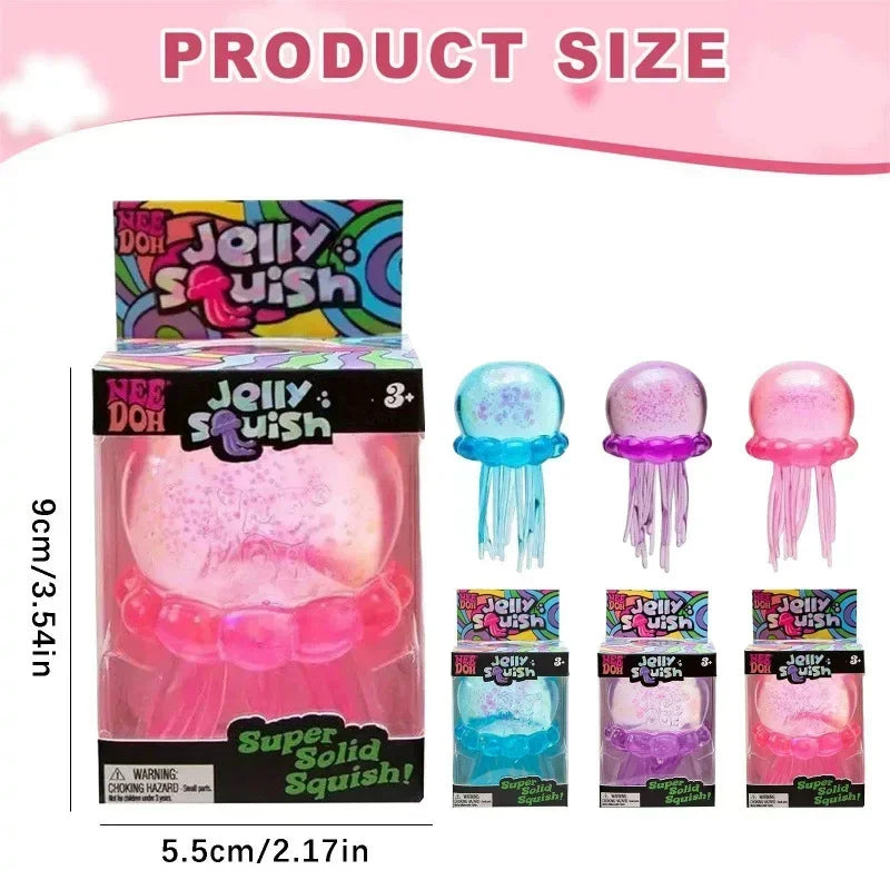 En Stock: Needoh Fuzz Ball Jellyfish Squishy Blind Box Series, Varios Colores, Lindas Medusas de Juguete para Aliviar el Estrés y la Relajación