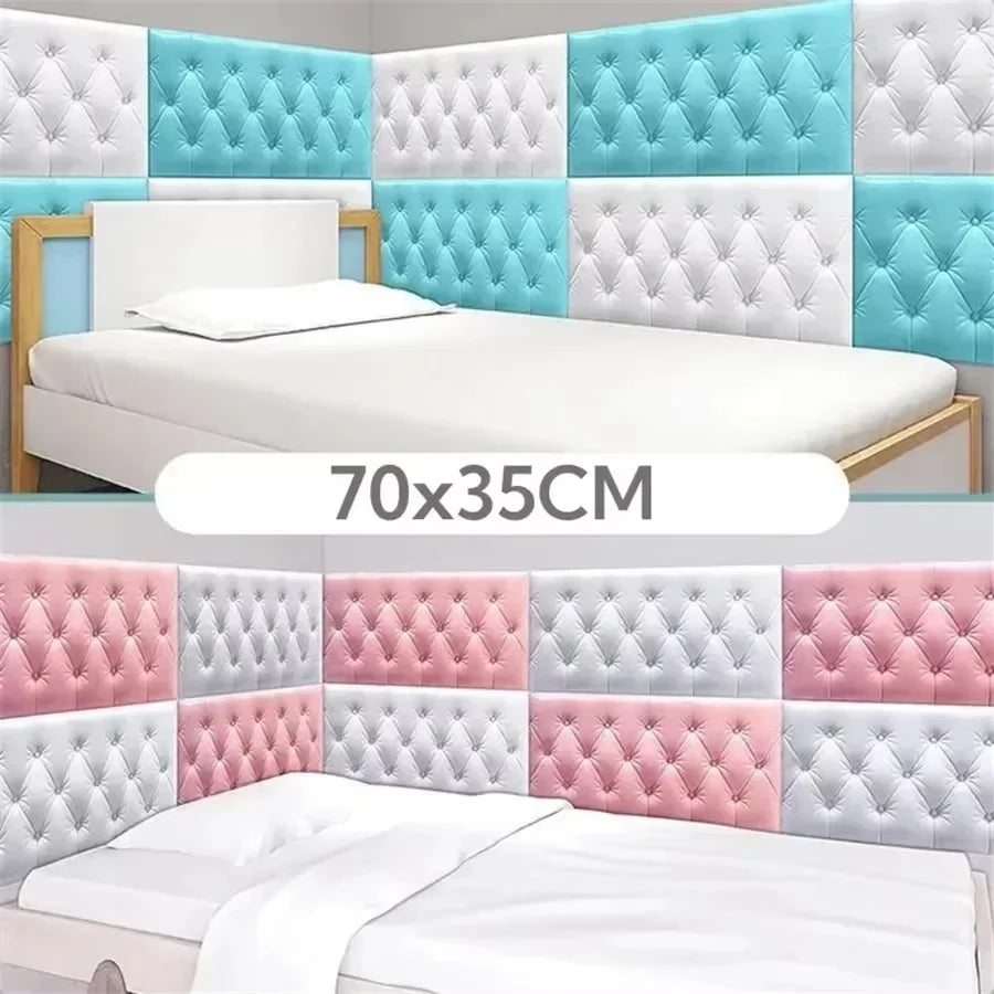 Papel Tapiz Autoadhesivo 3D, Almohadilla de Pared Anticolisión, para Dormitorio Infantil, Sala de Estar, Almohadilla de Espuma Suave, Decoración del Hogar