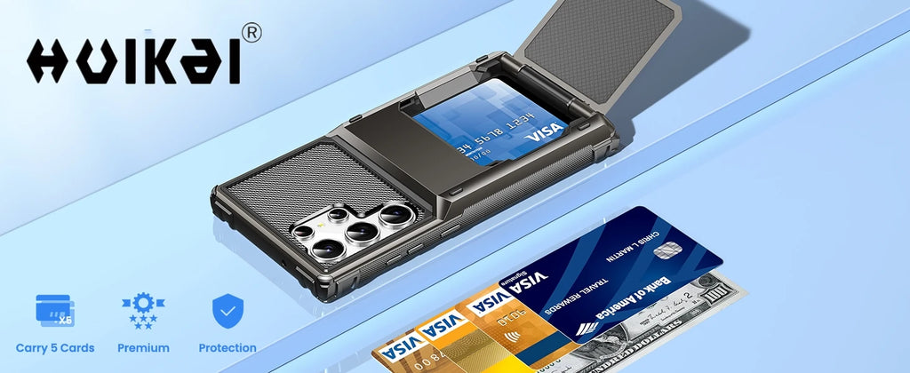 Funda con Tarjetero para Samsung Galaxy S26 Ultra S25 S24 S23 S25 FE A17 A56 A37, Funda Protectora Resistente con Ranura Oculta para Tarjetas