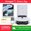 Robot Aspirador y Mopa Arnagar para Hogar Inteligente, Autovaciable, Control por APP, 12000Pa, VSLAM, 5200mAh, Bajo Ruido, para Limpieza de Alfombras