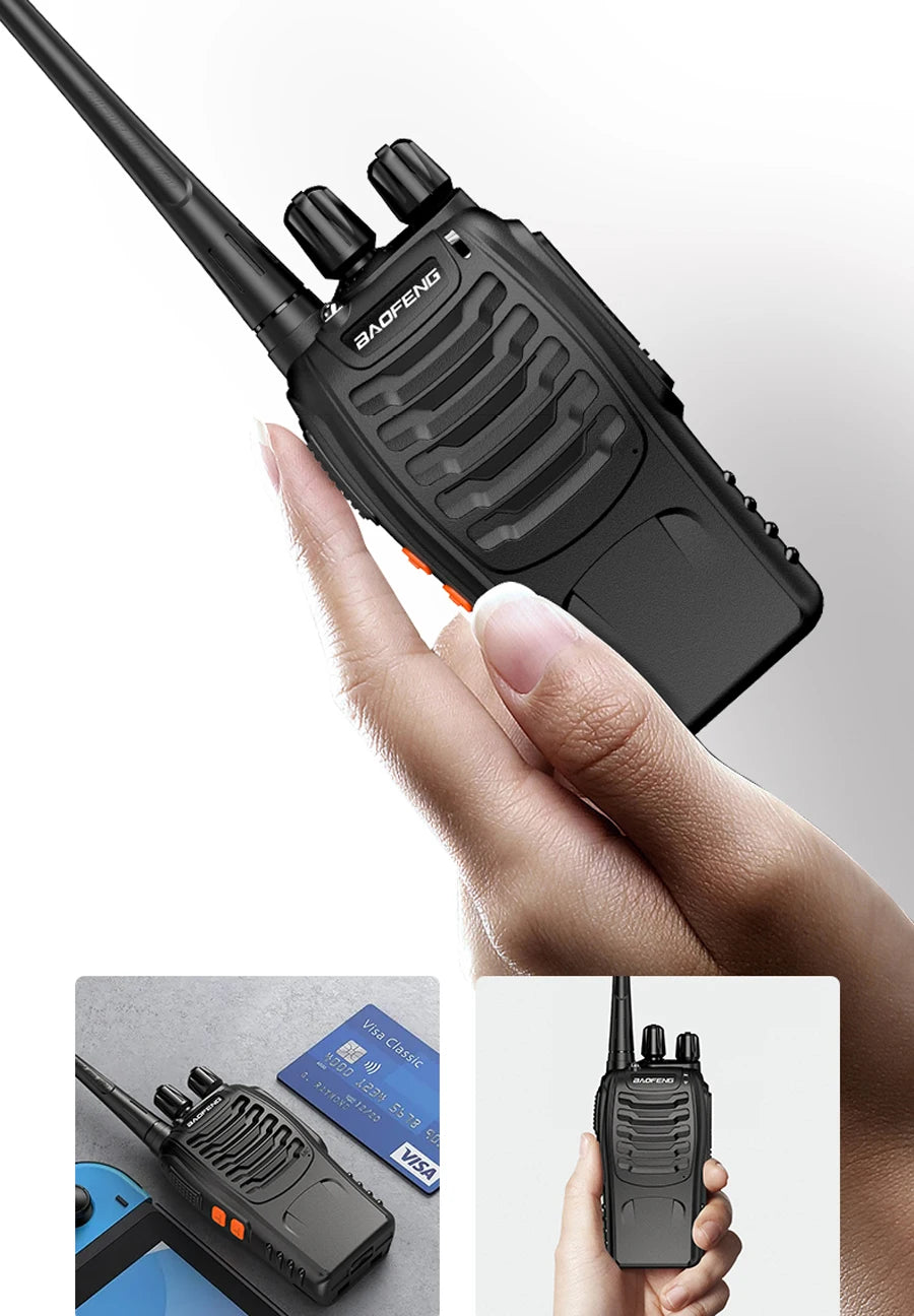 2 uds Baofeng BF 888S Walkie Talkie UHF BF888S transceptor de Radio portátil de jamón bidireccional de largo alcance para receptor de Hotel de caza