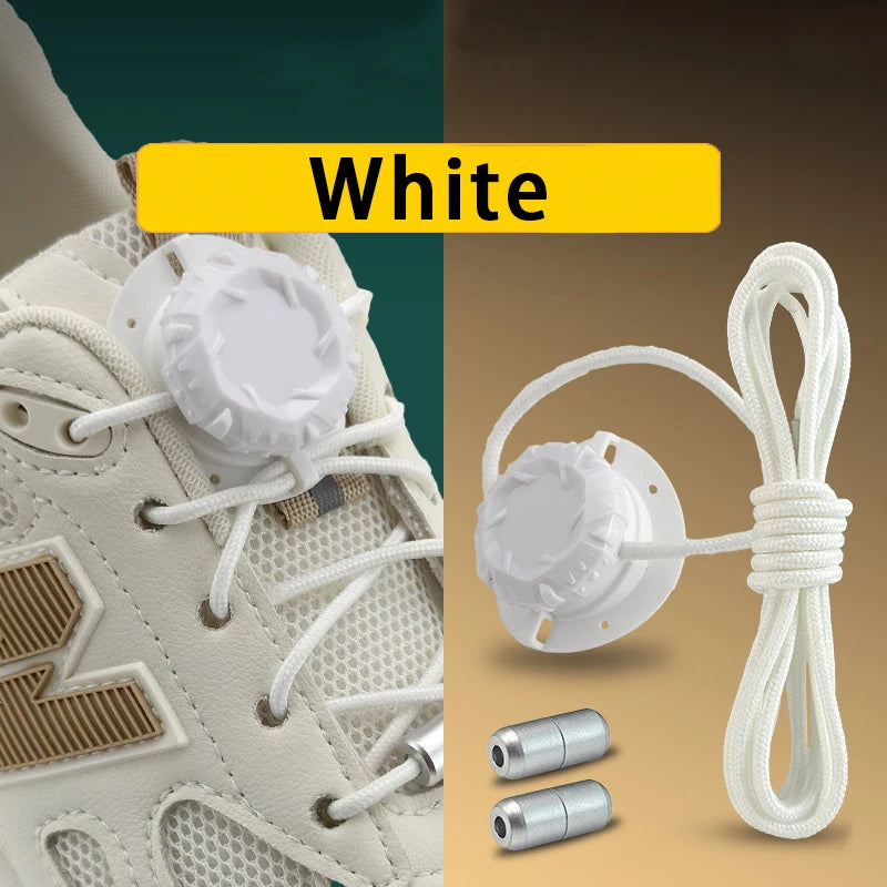 Cordones automáticos para zapatos sin nudos, cordones con hebilla giratoria, cordones gruesos para zapatillas, cordones rápidos para niños y adultos, unisex.