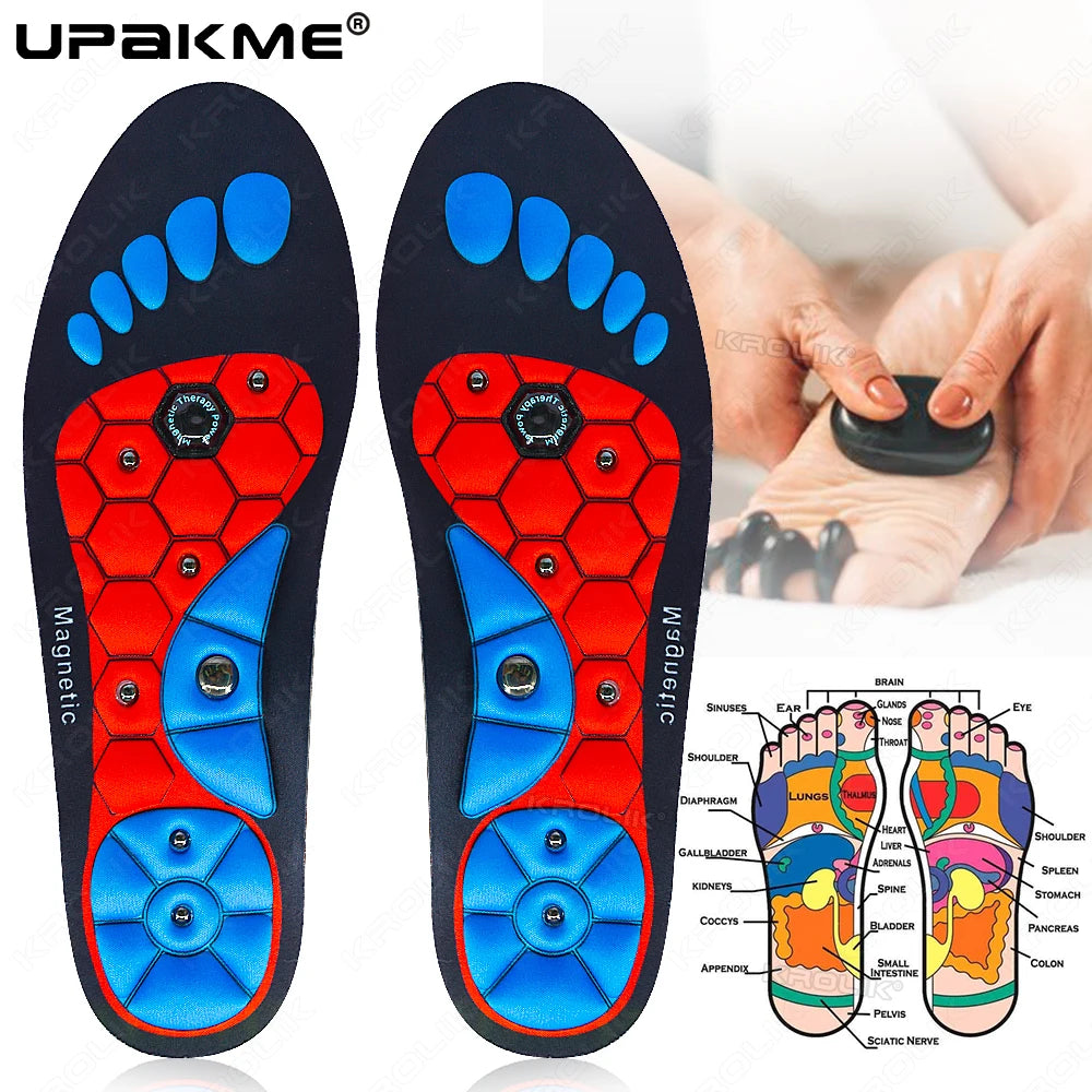 Plantillas de masaje magnético, insertos de acupresión, soporte para arco, acupresión ortopédica, almohadillas para zapatos, alivia el cansado para hombres y mujeres, Unisex
