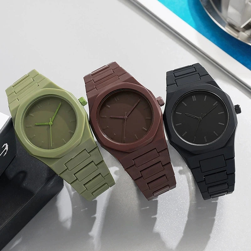 Nueva moda, Reloj con calendario de lujo para Hombre, relojes de cuarzo informales de negocios para mujer, Reloj deportivo de plástico, relojes para estudiantes, Reloj para Hombre