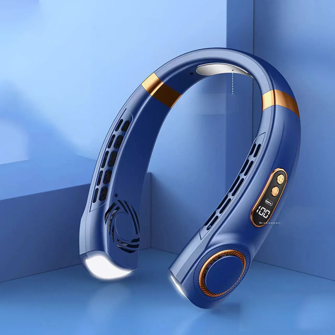 JKUOO Ventilador de cuello recargable, ventilador portátil personal con pilas, ventilador de enfriamiento de cuello USB portátil manos libres para interiores y exteriores