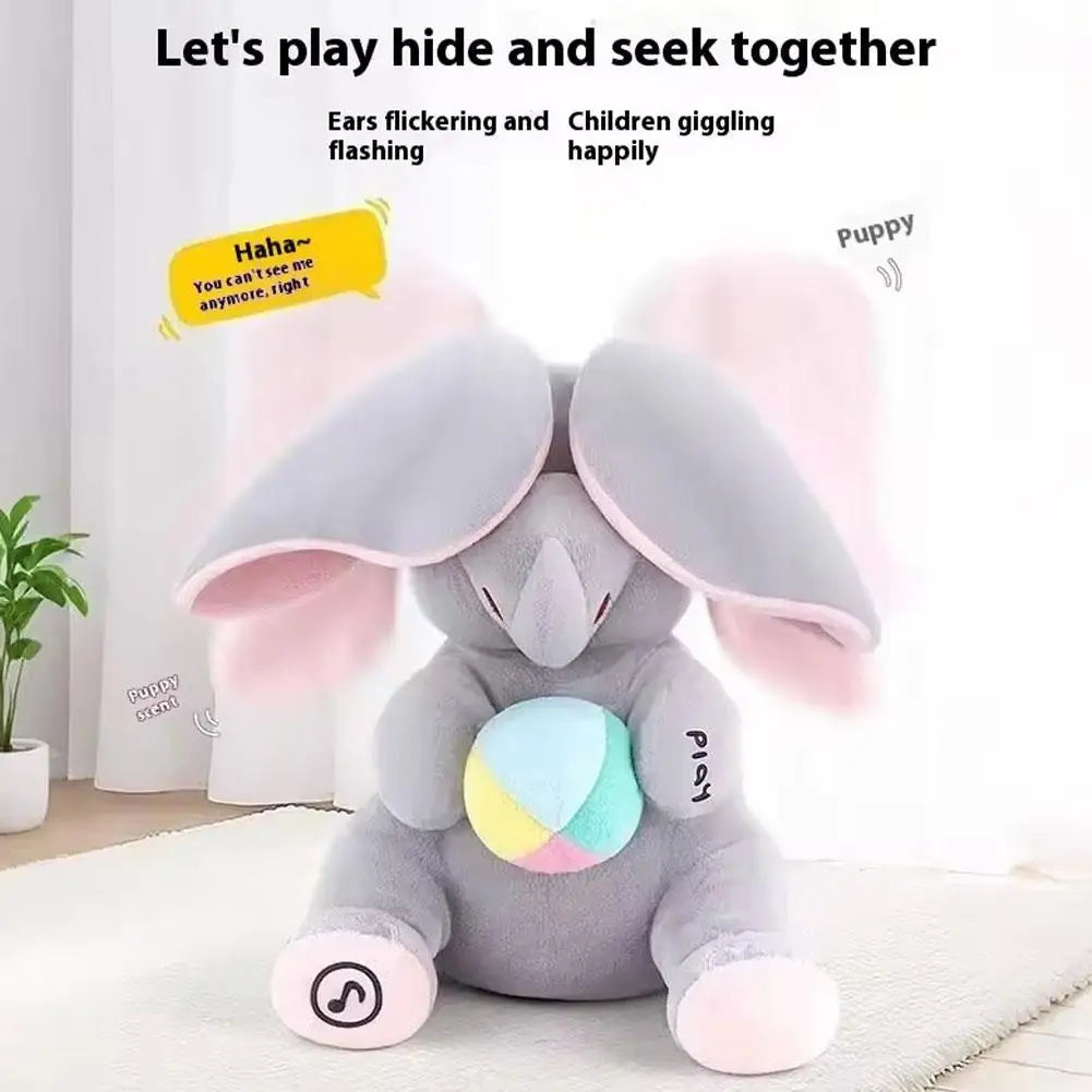 Elefante de juguete animado, elefante de peluche con orejas, juguete de peluche eléctrico móvil, elefante bonito, juguete de peluche para regalo de bebé