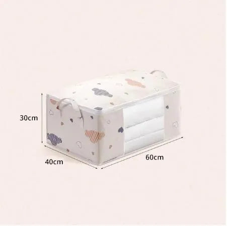 Bolsa de almacenamiento de ropa de gran capacidad, organizador con mango reforzado, adecuado para mantas, ropa de cama, plegable con cremallera resistente