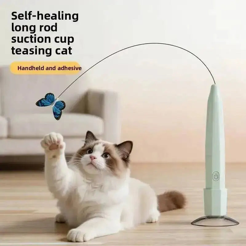 Juguete Eléctrico de Gato con Mariposa Voladora, Juguete Automático Interactivo para Gatitos, para Divertirse, Hacer Ejercicio y Jugar