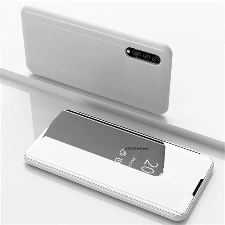 Funda con Tapa Abatible y Espejo Inteligente para Samsung Galaxy S25 Ultra, S25 Edge, S24 Plus, S25Plus, S25Ultra, S25Edge, Funda de Cuero para Teléfono