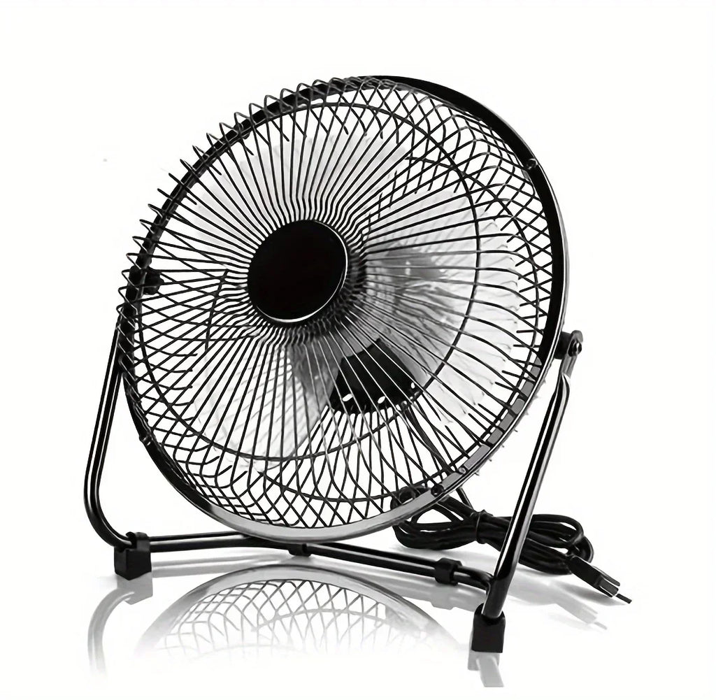 Ventilador de escritorio alimentado por USB 4/6/8 pulgadas 2 velocidades ajustables 4 aspas 360 °   Ventilador eléctrico portátil de rotación para computadora de oficina en casa