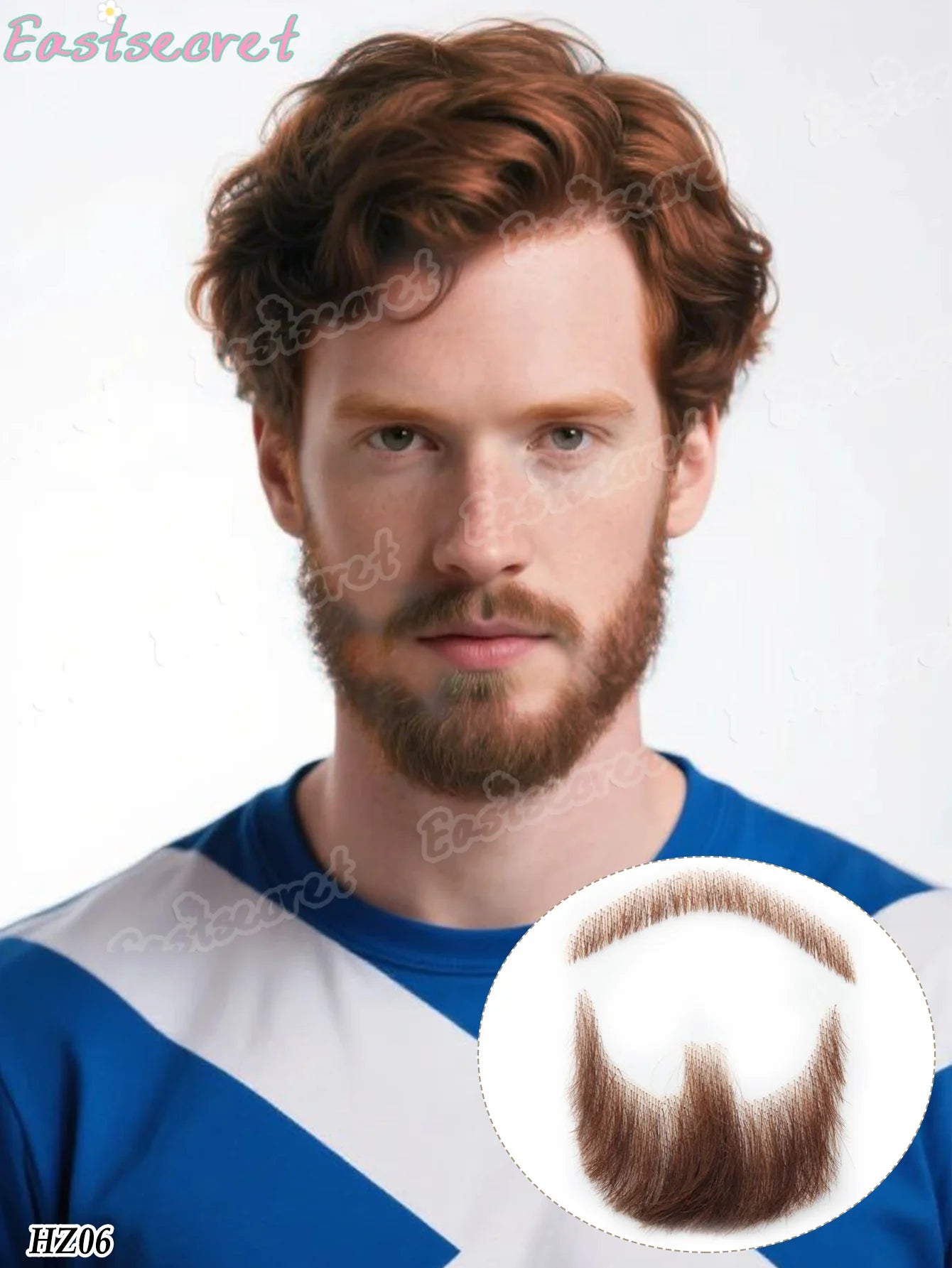 Bigote falso de barba de encaje sintético para hombres, bigote hecho a mano por pelo Real, Cosplay, encaje sintético, barbas invisibles