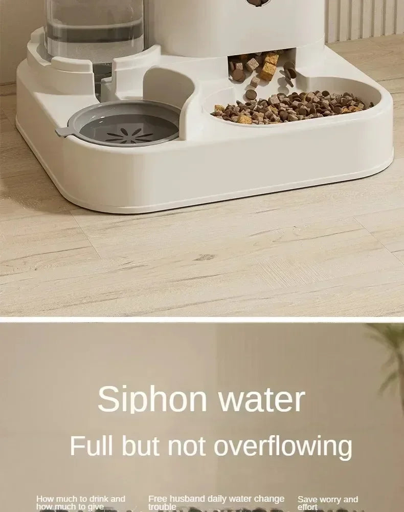 Alimentador automático, cuenco de comida para perros y gatos con fuente de agua, dispensador de almacenamiento de alimentos para mascotas de gran capacidad, contenedor, accesorios para cachorros y mascotas