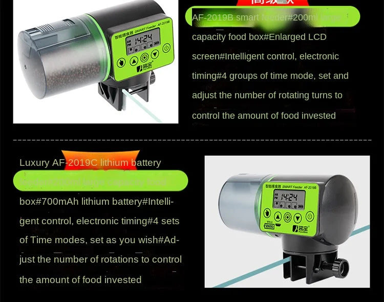 Alimentador automático de pecera, alimentador de sincronización inteligente, alimentador de peces dorados, aparato de alimentación de acuario de peces de gran capacidad