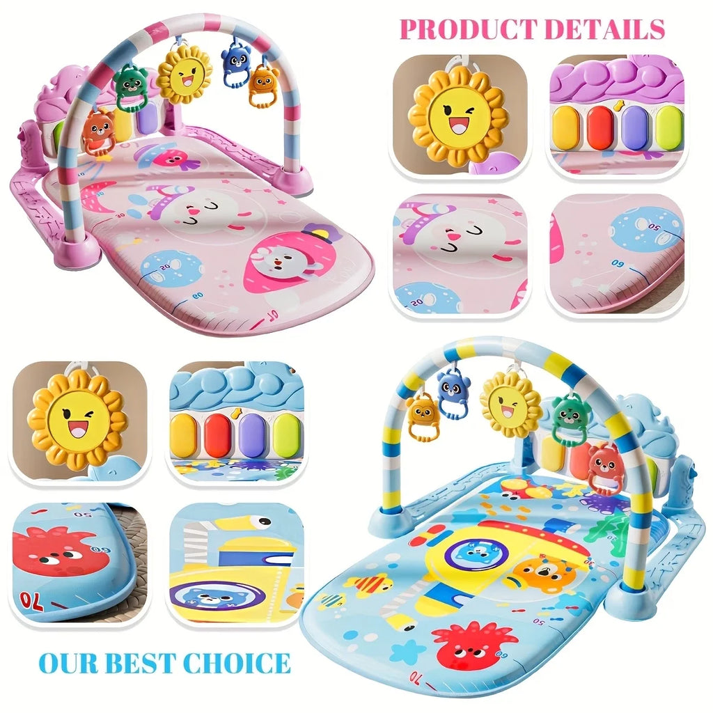 Gimnasio Musical para Bebés, Juguete de Actividades, Piano para Recién Nacidos, Manta para Gatear, Alfombra de Juego con Pedales, Regalos de Educación Temprana de 0 a 36 Meses