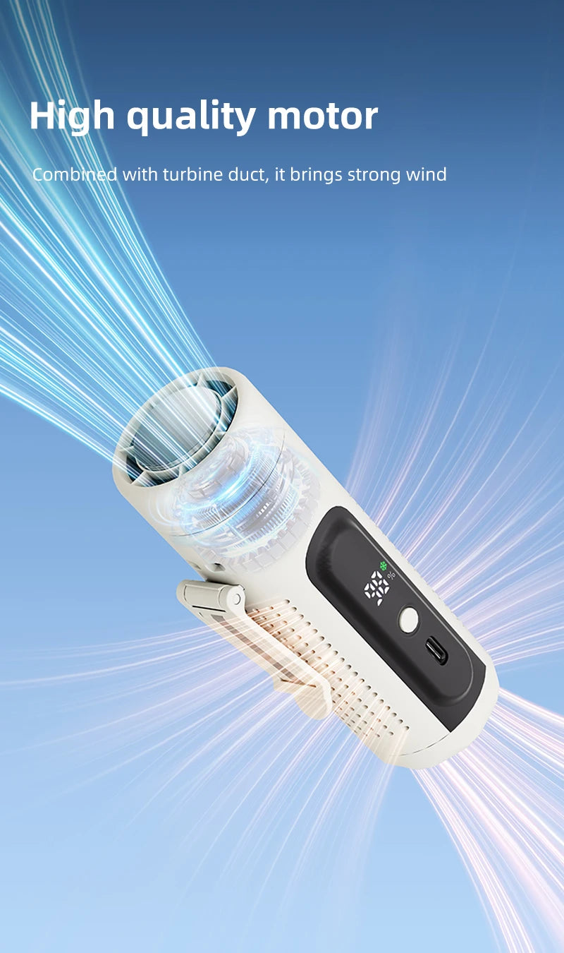 Nuevo Ventilador Turbo de Refrigeración ICE para Semiconductores 2026, Ventilador Portátil USB 3 en 1 para Cuello y Cintura, Pantalla LED, Mini Ventilador sin Escobillas de 3000mAh