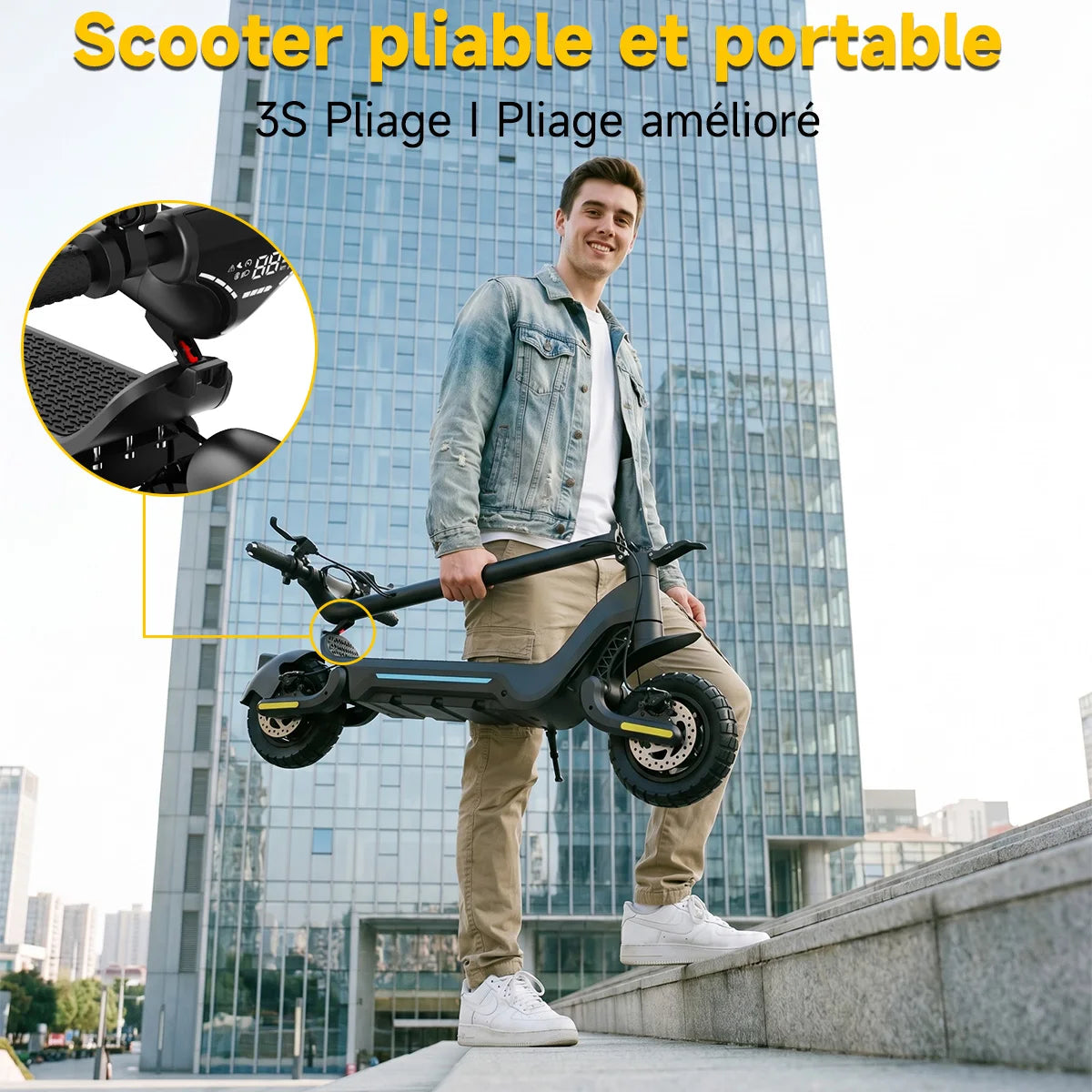 Patinetes eléctricos para adultos TODIMART X5S con motor dual de 490W, batería de 48V 18.2Ah, neumáticos todoterreno, desbloqueo inteligente por APP.