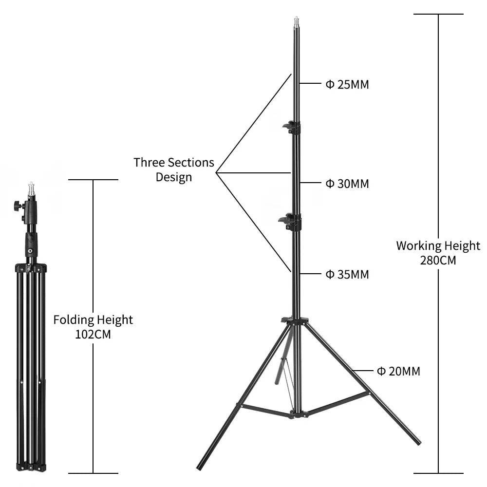 Trípode extensible SH de 190cm con tornillo y ruedas de 1/4, control remoto por Bluetooth para cámara DSLR, trípode de micrófono con luz de relleno para teléfono inteligente