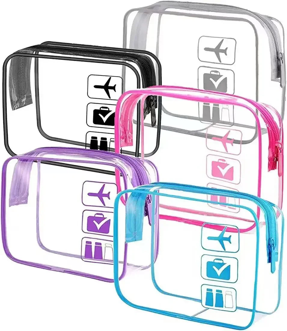 Bolsa organizadora de embalaje de viaje de PVC transparente para mujer, bolsa de viaje para cepillo de dientes, toalla, equipaje, bolsa de almacenamiento de artículos de tocador y cosméticos