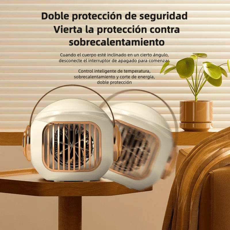 Calentador Eléctrico Portátil para Oficina, Calentador y Ventilador de 1500W, Calentador de Escritorio para Oficina y Hogar, Protección Contra Sobrecalentamiento y Volteo