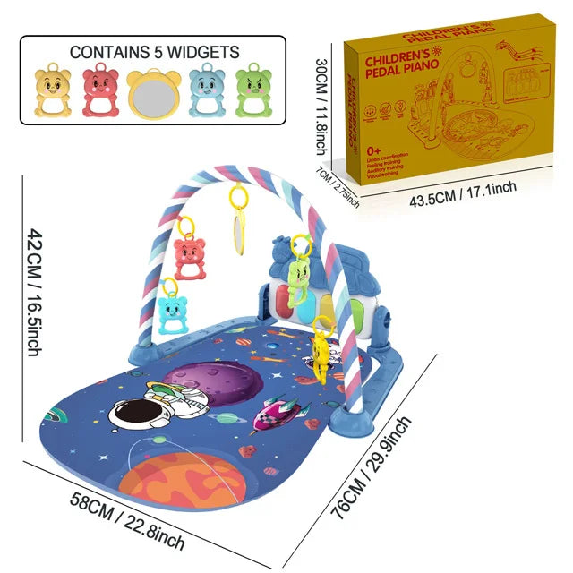Alfombra de gimnasio para actividades musicales para bebé, alfombra para recién nacido, Pedal, teclado de Piano, estante de Fitness infantil, tapete para gatear, juguetes de regalo