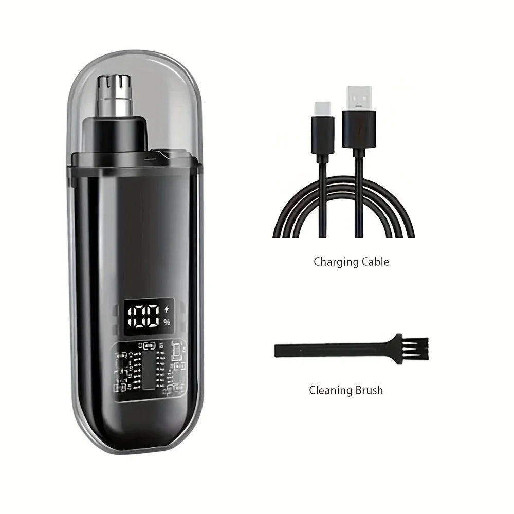 Recortador de Vello Nasal y de Orejas para Hombre - Recargable por USB C, Carga Rápida, Kit de Aseo Compacto