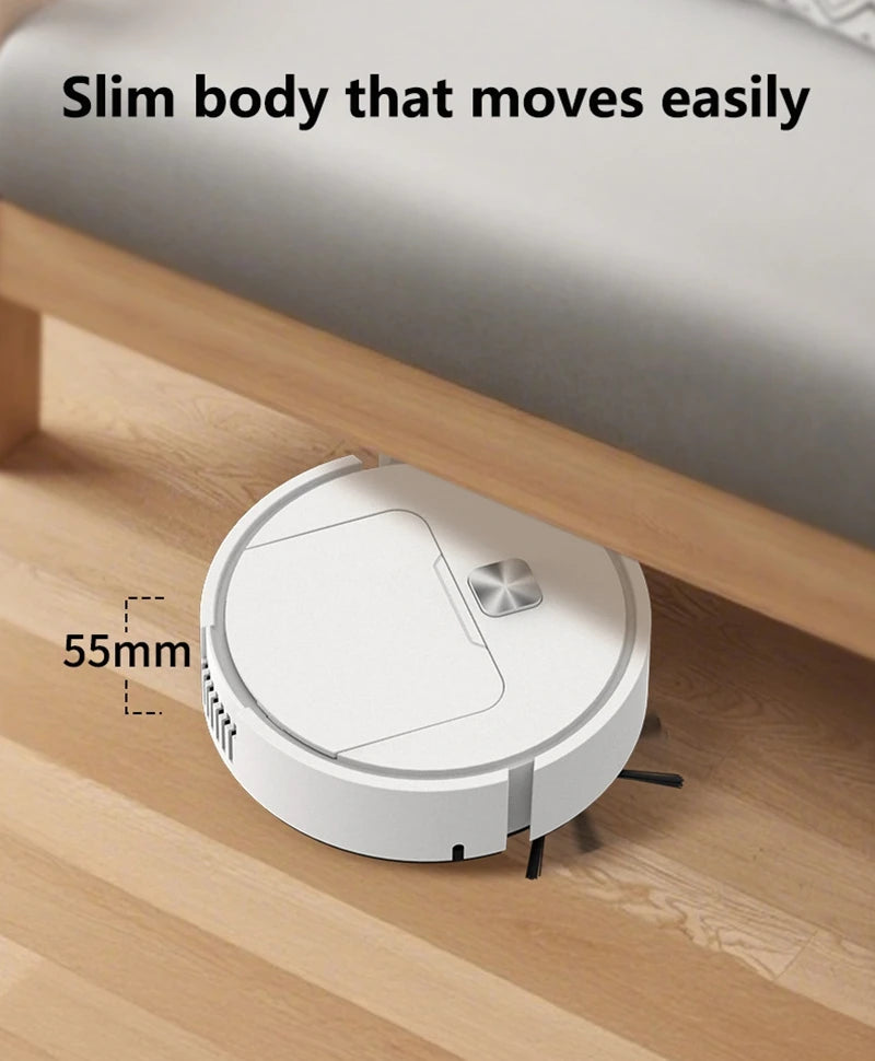 Mini Robot Aspirador Inteligente Silencioso, Máquina de Limpieza Multifunción Tres en Uno, Aspiradora, Trapeador, Cepillo 2025
