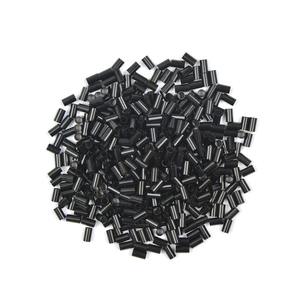 1000 Uds tubos de cobre Micro enlaces anillos para extensiones de cabello humano 3,5*3,1*6mm Micro cuentas de cobre